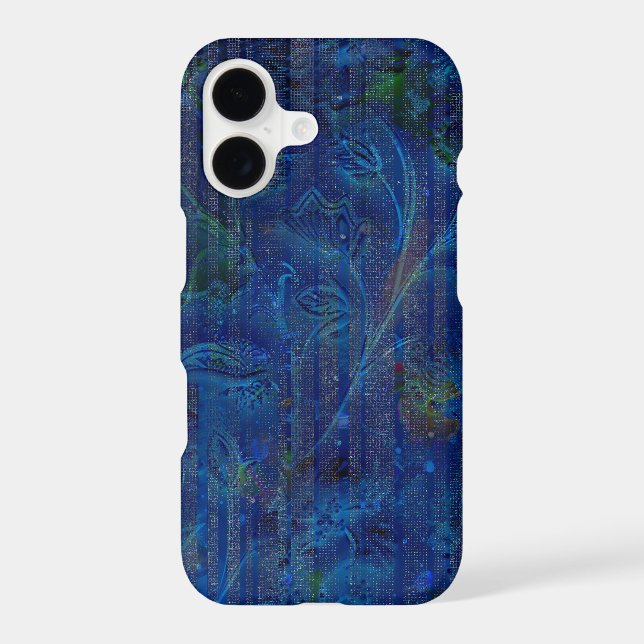 Decorative Hint of Flowers Navy Background (Back)