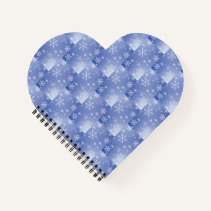Decorative Holiday Snowflake Heart Shape Notebook