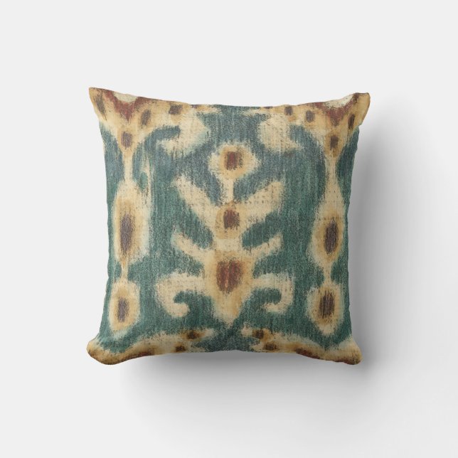 Decorative Ikat Fabric Design by Chariklia Zarris Cushion (Front)
