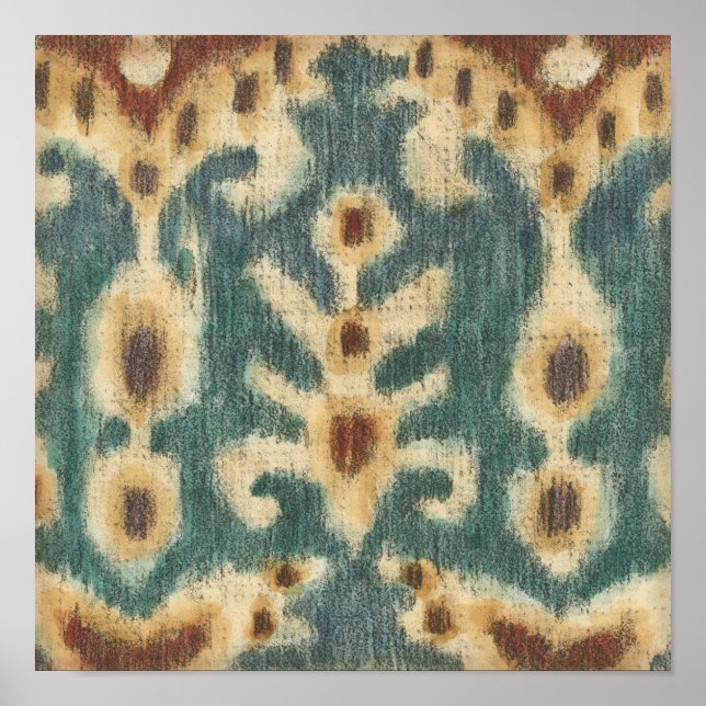 Decorative Ikat Fabric Design by Chariklia Zarris Poster (Front)