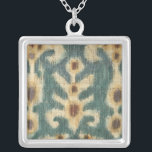 Decorative Ikat Fabric Design by Chariklia Zarris Silver Plated Necklace<br><div class="desc">An abstract pattern made by Chariklia Zarris,  it features a design known as ikat. This particular form of weaving utilises resist dyeing,  which keeps the dye from penetrating all of the fabric. This creates interesting patterns on a fabric that look amazing on your wall!</div>