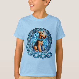 Decorative Illustration of a Terrier Dog T-Shirt