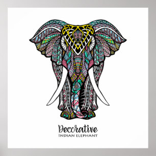 Decorative Indian Elephant Poster