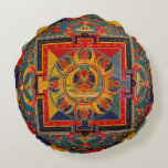 Decorative Indie Art Mandala Round Cushion<br><div class="desc">Decorative Indie Art Mandala Custom Brushed Polyester Round Throw Pillow (16") by Wraithe Designs.</div>