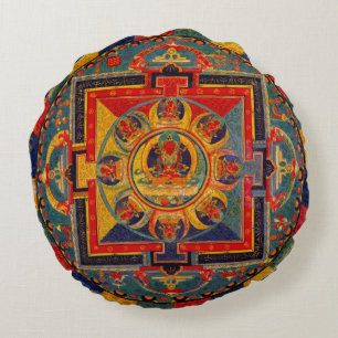 Decorative Indie Art Mandala Round Cushion