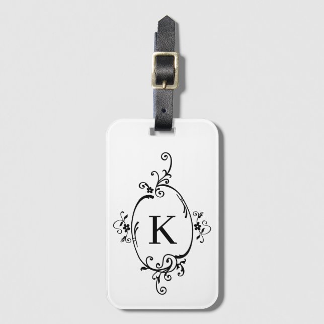 Decorative Initial Luggage Tag (Front Vertical)