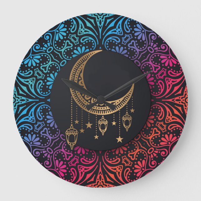 Decorative Islamic Moon Large Clock (Front)