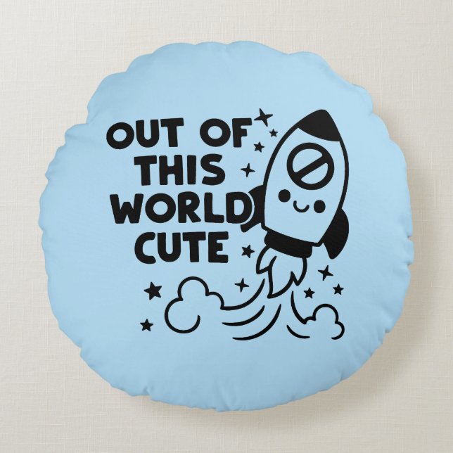 Decorative Kawaii Rocket Cushion - Sweet Space (Front)