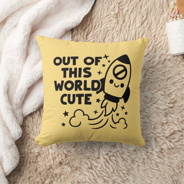 Decorative Kawaii Rocket Cushion - Sweet Space (Blanket)
