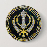 Decorative Khanda symbol with gemstones & gold