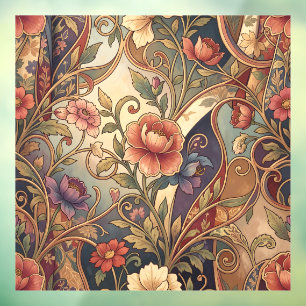 Decorative kimono floral pattern window cling
