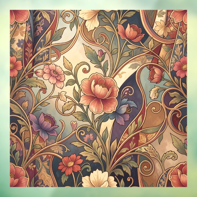 Decorative kimono floral pattern window cling (Sheet 3)