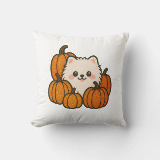 Decorative Kussen — Schattige Pompoen Pomeranian Cushion
