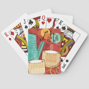 Decorative Latte Pot and Cups Playing Cards