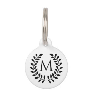 Decorative Laurel Wreath With Custom Monogram Pet Tag