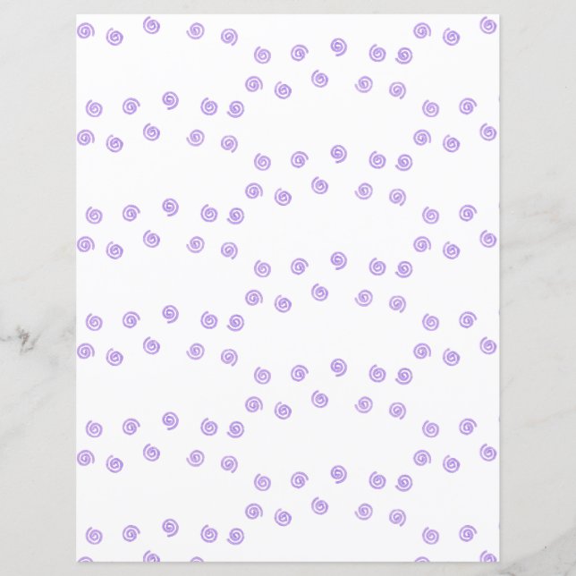 Decorative Lavender Swirls Scrapbook Paper (Front)