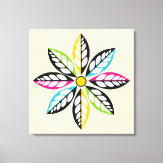 Decorative Leaves-Flower modern, abstract cream Canvas Print