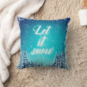 Decorative Let it Snow Crystal Glitter Christmas Cushion