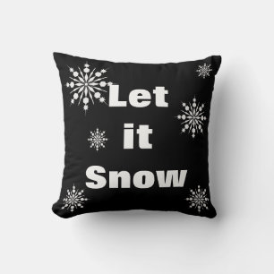 Decorative Let it Snow Crystal Snowflake Christmas Cushion