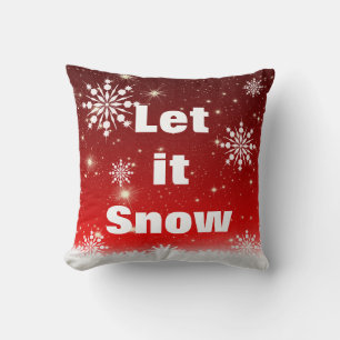 Decorative Let it Snow Crystal Snowflake Christmas Cushion