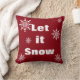 Decorative Let it Snow Crystal Snowflake Christmas Cushion (Blanket)