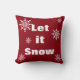 Decorative Let it Snow Crystal Snowflake Christmas Cushion (Front)