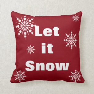 Decorative Let it Snow Crystal Snowflake Christmas Cushion