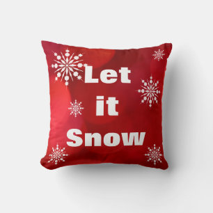 Decorative Let it Snow Crystal Snowflake Christmas Cushion