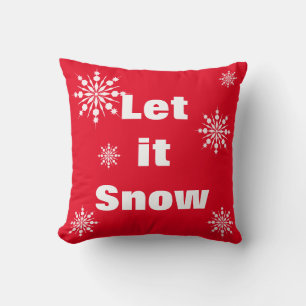 Decorative Let it Snow Crystal Snowflake Christmas Cushion