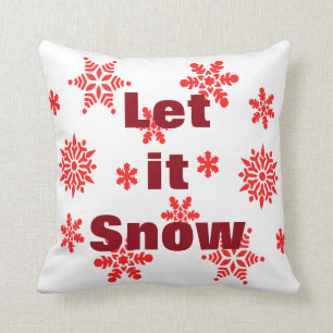 Decorative Let it Snow Crystal Snowflake Christmas Cushion