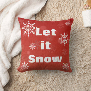Decorative Let it Snow Crystal Snowflake Christmas Cushion