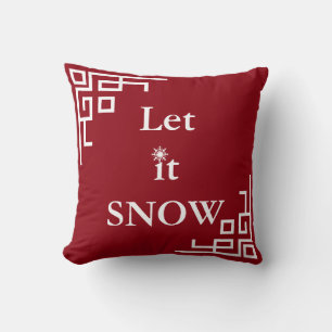 Decorative Let it Snow Crystal Snowflake Christmas Cushion