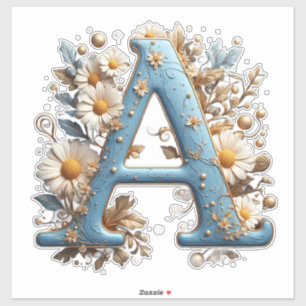 Decorative Letter A With Blue Enamel