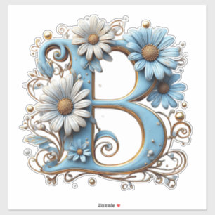 Decorative Letter B With Blue Enamel