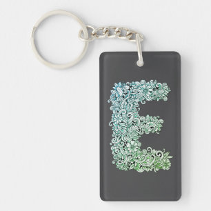 Decorative letter 'E' Key Ring
