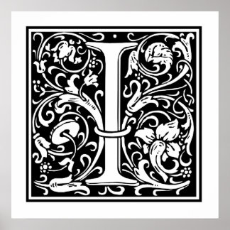 Decorative Letter I Poster