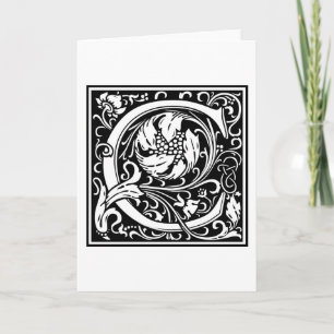 Decorative Letter Initial “C” Note Card