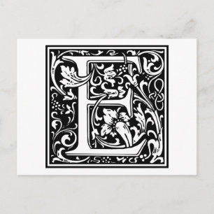Decorative Letter Initial “E” Postcard