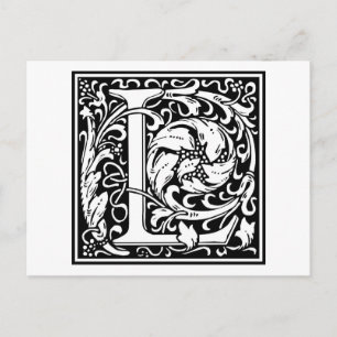 Decorative Letter Initial “L” Postcard