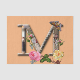 Decorative Letter Initial “M” Tissue Paper