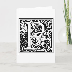 Decorative Letter Initial “P” Note Card