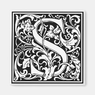 Decorative Letter Initial “S” Magnet