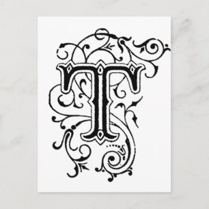 Decorative Letter T Postcard