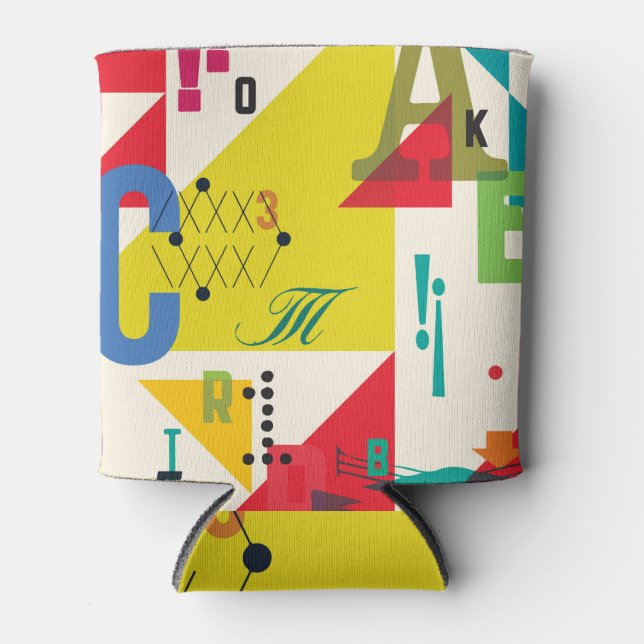 Decorative Letters: Hand Drawn Pattern. Can Cooler (Front)