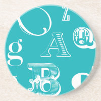Decorative Letters on Blue Background
