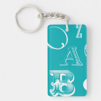 Decorative Letters on Blue Background