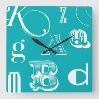 Decorative Letters on Blue Background