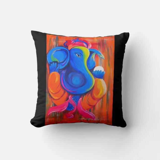 Decorative Lord Ganesha Indian Mythology  Cushion (Front)