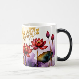 Decorative Lotus Flowers Design #2 Magic Mug