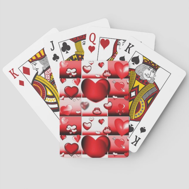 Decorative Love Hearts Playing Cards (Back)